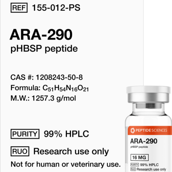 Premium USA PEPTIDE SCIENCES ARA-290 innate repair receptor agonist research vial featuring the official product label.
