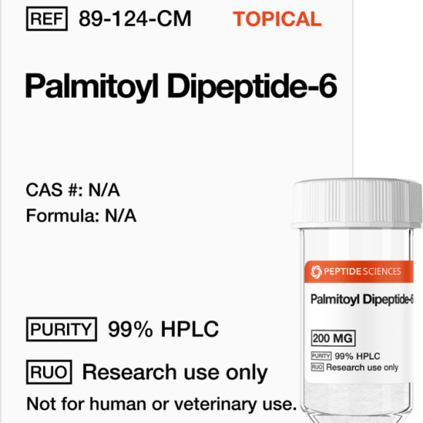 High-purity 200mg lipopeptide compound in a vacuum-sealed laboratory glass vial.