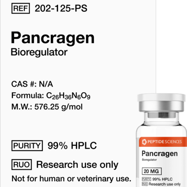 Laboratory scientist checking analytical HPLC graphs verifying 99 percent purity for Pancragen.