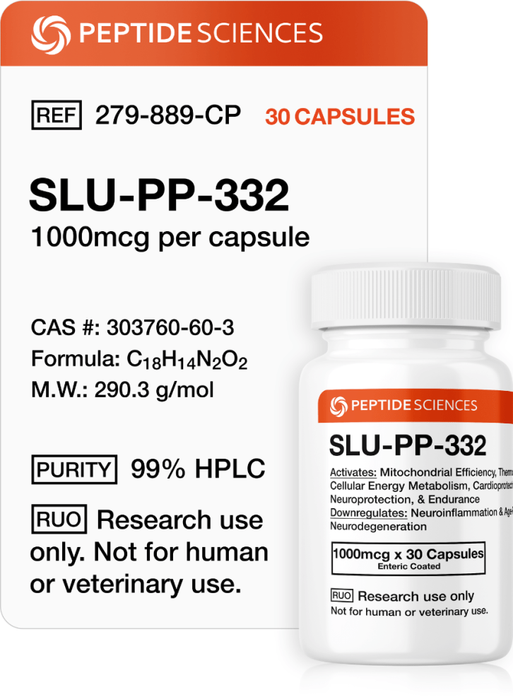 SLU-PP-332 (1000mcg x 30 Capsules = 30,000mcg) Premium 1000mcg SLU-PP-332 capsules organized on a sterile laboratory surface.