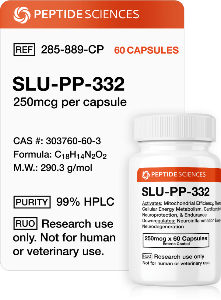 SLU-PP-332 (250mcg x 60 Capsules = 15,000mcg) High-purity 250mcg SLU-PP-332 capsules for metabolic research applications.