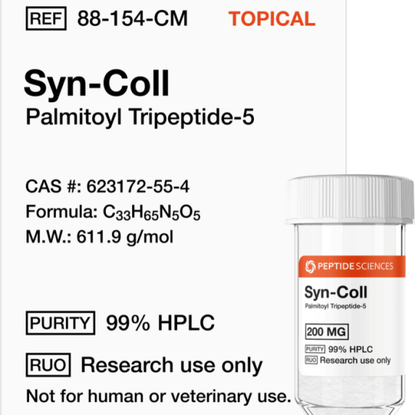Laboratory-grade packaging for the topical research compound Syn-Coll.