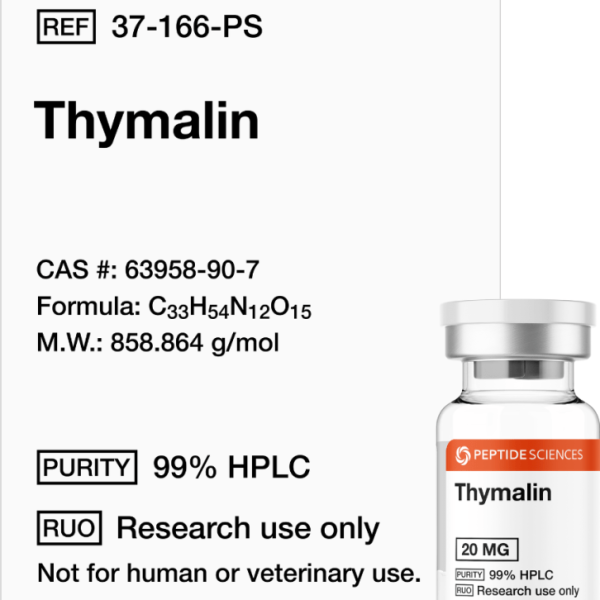 High-purity bovine thymus peptide complex 20mg research vial for preclinical immunosenescence and aging biology studies