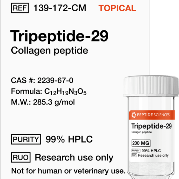 Tripeptide-29 200mg collagen peptide vial with premium research labeling