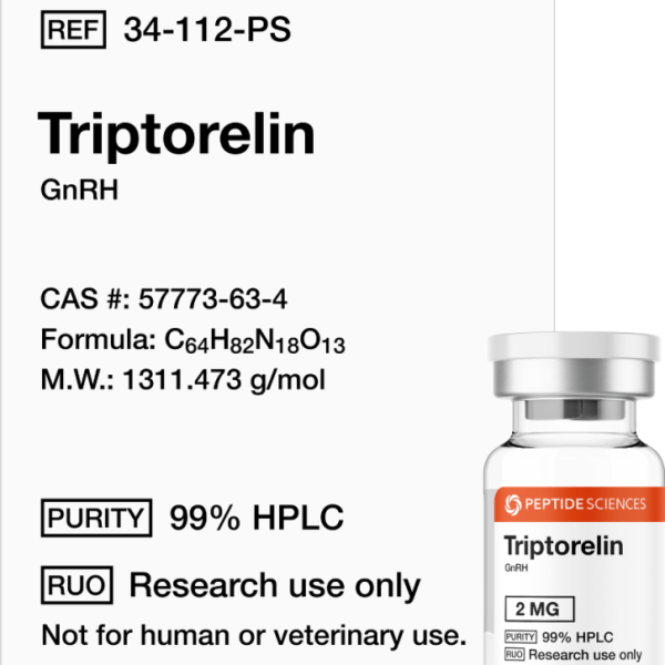 Lyophilized Triptorelin 2mg decapeptide for endocrine research studies